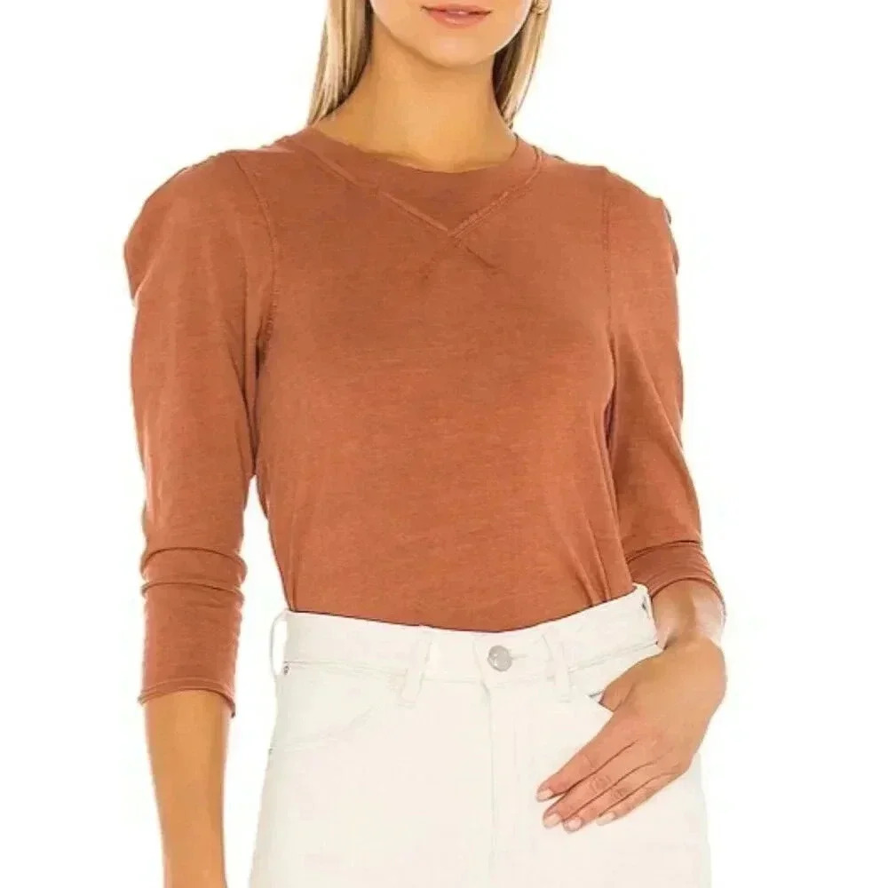 Free People We the Free Clover Puff Shoulder Top Mesa XS